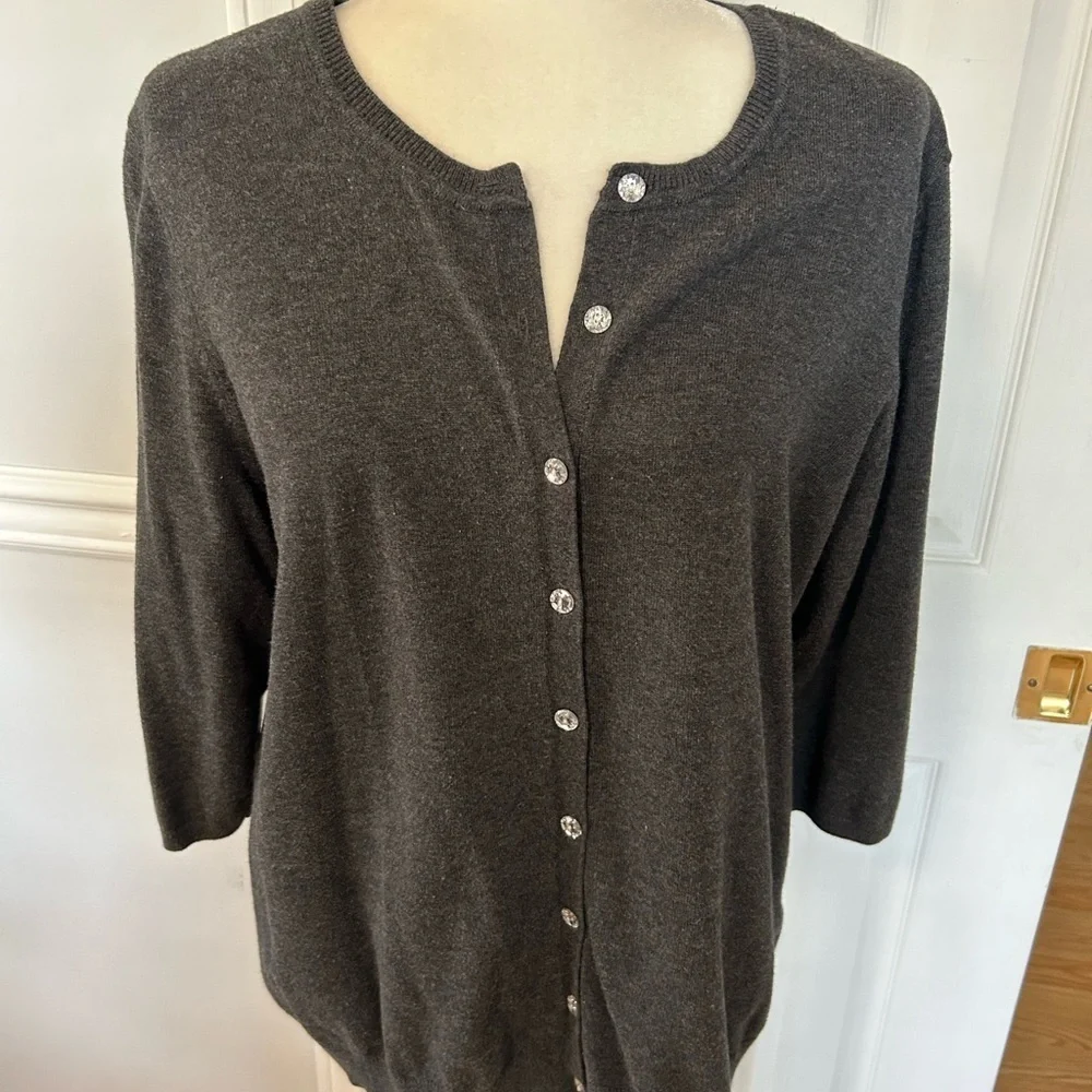 Covington cardigan sweater woman sz xlarge removable beaded peter pan collar